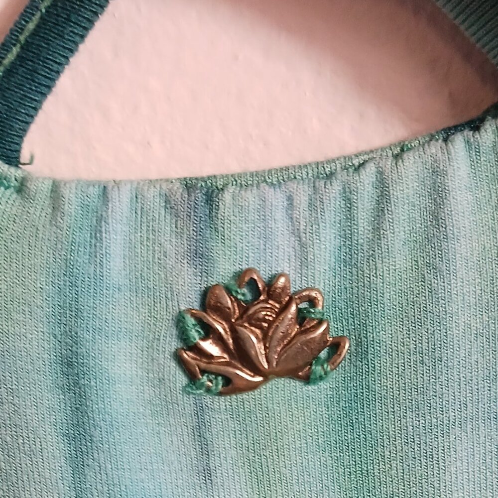 Zen Knits, Calf/Ankle Length Teal Tie Dye Jumpsuit, Size Large, Adj. Straps Boho - Picture 10 of 16